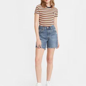 NWT Levi's® Premium 501® MID THIGH WOMEN'S SHORTS Color: Salsa Middle